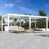 AlunoTec Louvered Patio Cover Motorized Ceiling Pergola Area with Automatic Screens
