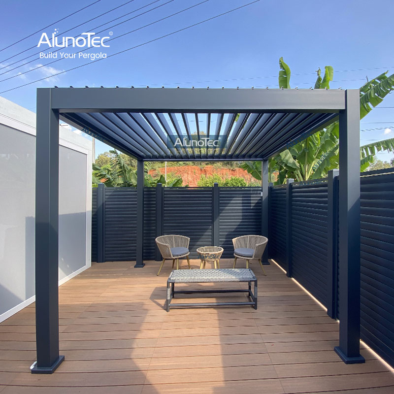 AlunoTec Freestanding 6mX3m Patio Canopy Structure Louvered Roof Systems