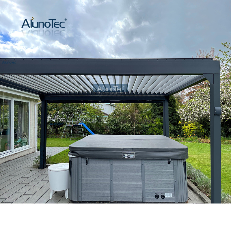 AlunoTec Custom Louvered Aluminum Pergola Roof For Outdoor Bathtubs