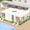 12 Feet Depth 17 Feet Wide 10 Feet High Louver Waterproof Customized Pergola with Manual Open Close