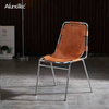 Luxury Design Furniture Steel Chrome Frame Leather Office Chair For Living Room