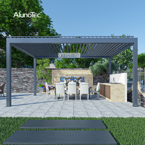AlunoTec Outdoor Metal Aluminium Gazebo Louvered Roof Pergola Kits Pergola Roof System For Patio 