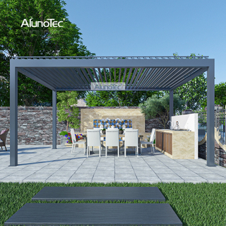 AlunoTec Outdoor Metal Aluminium Pergolas For Patio Louvered Roof Pergola Kits Pergola Roof System