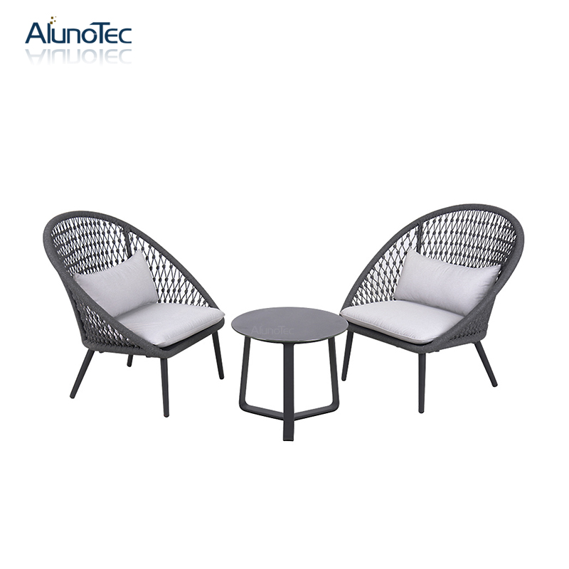 Outdoor Garden Furniture Patio Rope Sofa Chair & Table Set