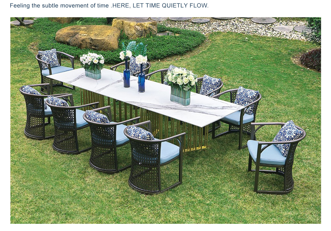Luxury Modern Design Garden Furniture Dining Set Outdoor Rattan Chairs
