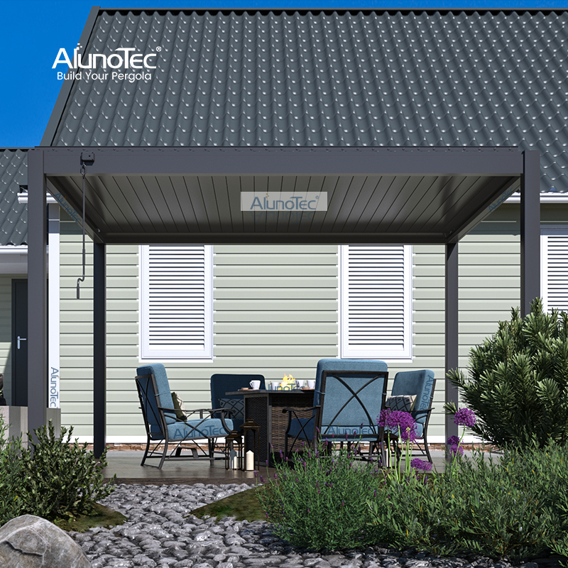 AlunoTec Pergo-X Garden Aluminum Profiles Manual Louvered Roof Operation Waterproof Pergola Outdoor