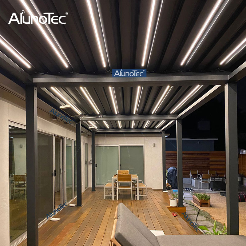 AlunoTec 10mx12m Louvered Roof Covered Patio Louvered Pergola Price Outside Shade for Outdoor