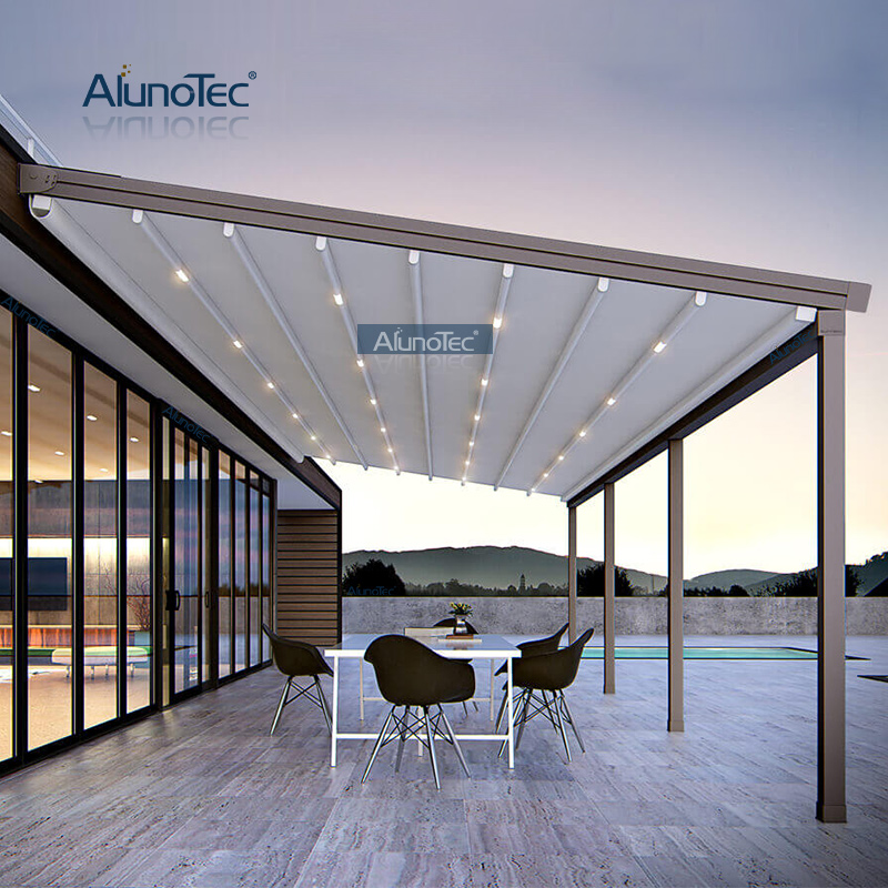 New Design Aluminum Retractable Awning Pergola Roof for Swimming Pool