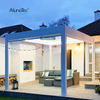AlunoTec Garden Aluminium Outdoor 3x3m Louver Roof Waterproof Patio Manual Control Pergola 