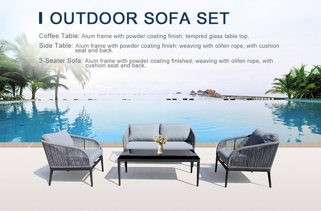 Garden Patio Furniture Sets Single Sofa and Double Sofa with Table