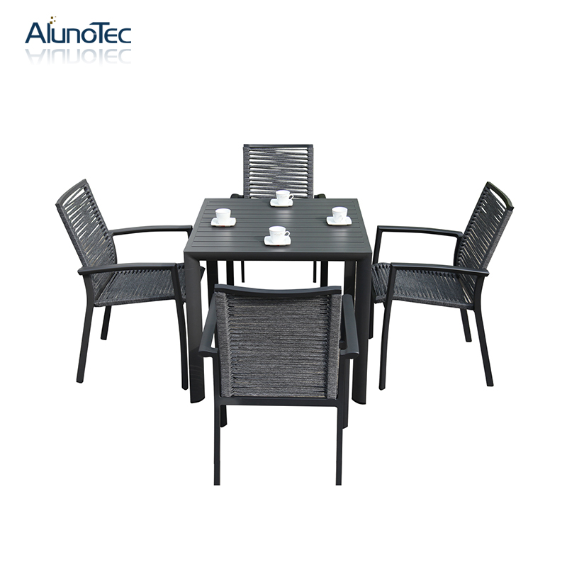 Outdoor Patio Furniture Dining Table with Chair Sets for Garden Hotel Contract 